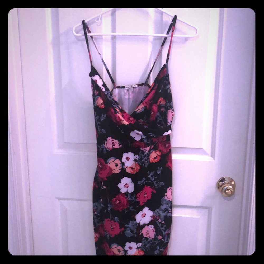 Floral form fitting dress